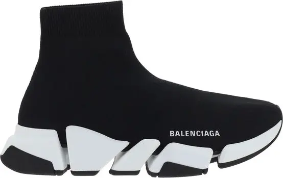 Black Polyester Athletic Sneakers