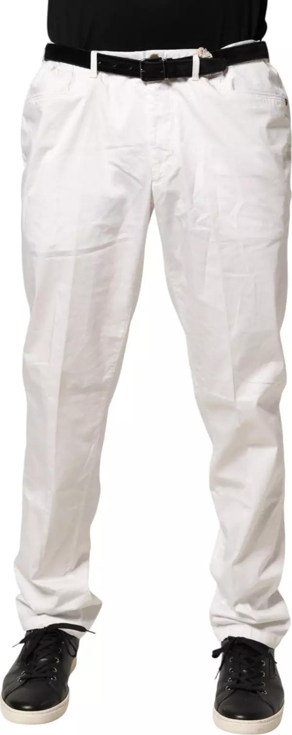 White Tapered Dress Formal Trouser Pants