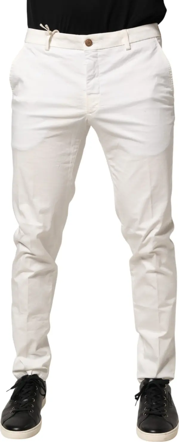 White Tapered Dress Formal Trouser Pants
