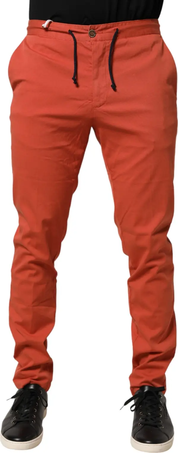 Orange Skinny Fit Men Chino Trouser Pants