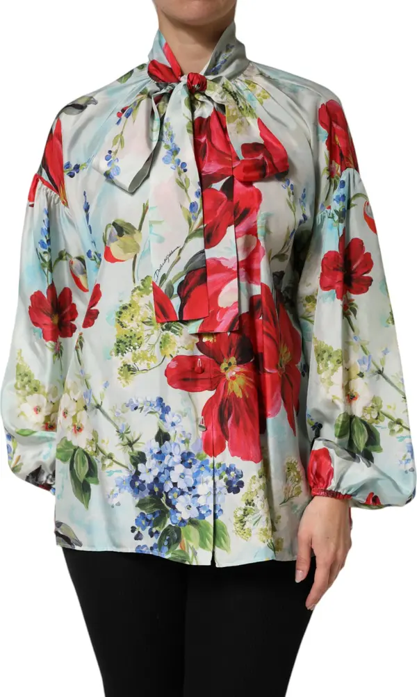 Multicolor Floral Long Sleeves Blouse Top