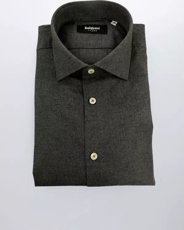 Gray Cotton Men Shirt