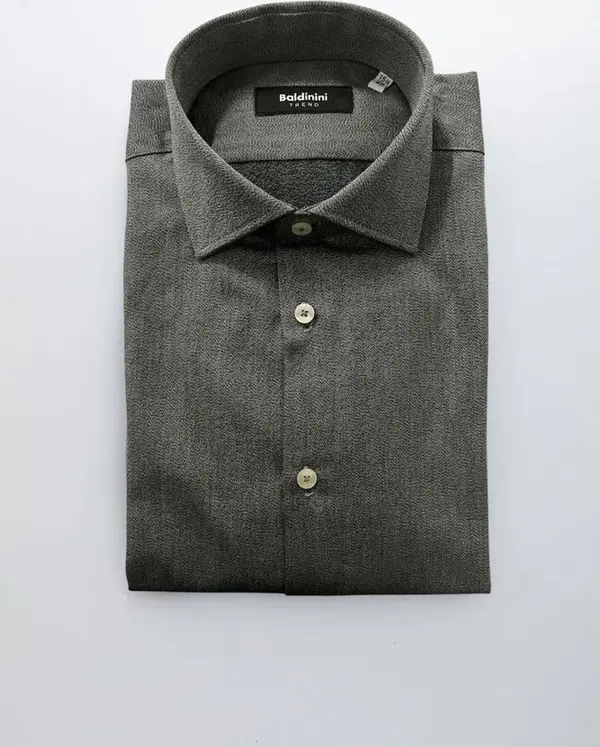 Gray Cotton Men Shirt