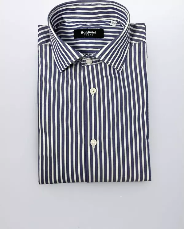 Blue Cotton Men Shirt