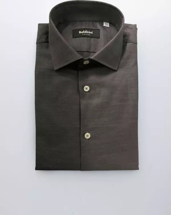 Gray Cotton Men Shirt