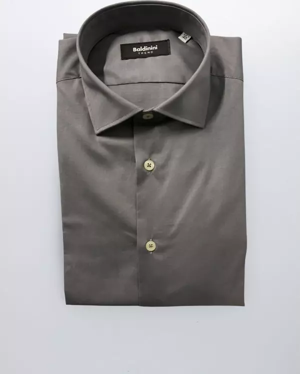 Gray Cotton Men Shirt