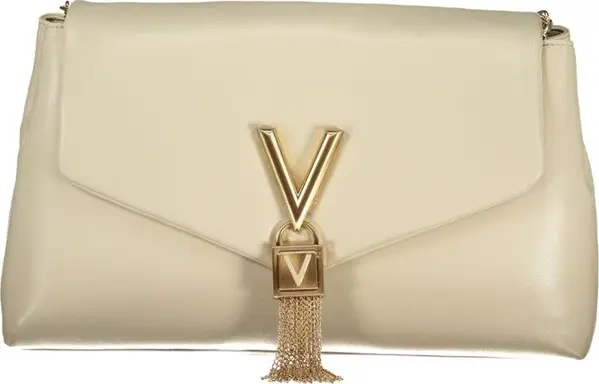 Beige Polyurethane Womens Bag