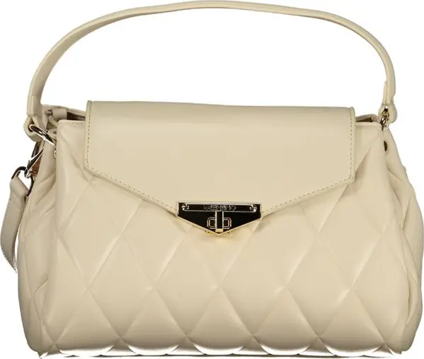 Beige Polyurethane Womens Bag