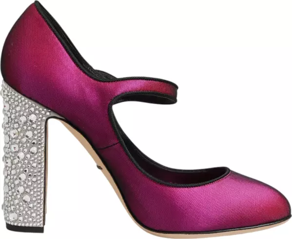 Pink Strass Mary Janes Heels Pumps Shoes