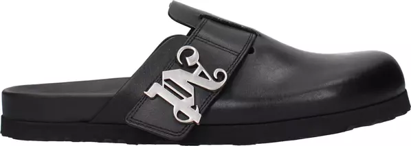 Black Leather Slippers