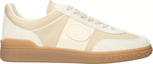 Beige Fabric Low Top Sneakers