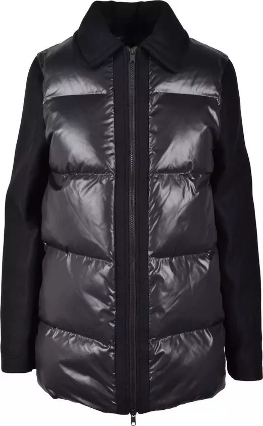 Black Polyester Full-Length Jacket