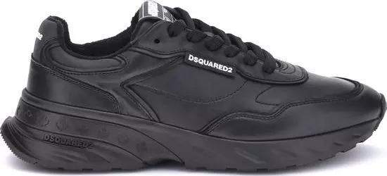Black Calf Leather Bos Taurus Athletic Sneakers