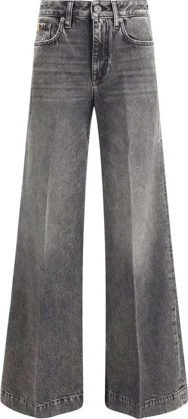Gray Cotton Relaxed Fit Jeans