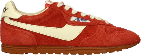 Orange Leather Sneakers