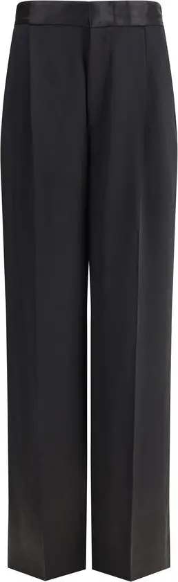 Black Silk Casual Pants