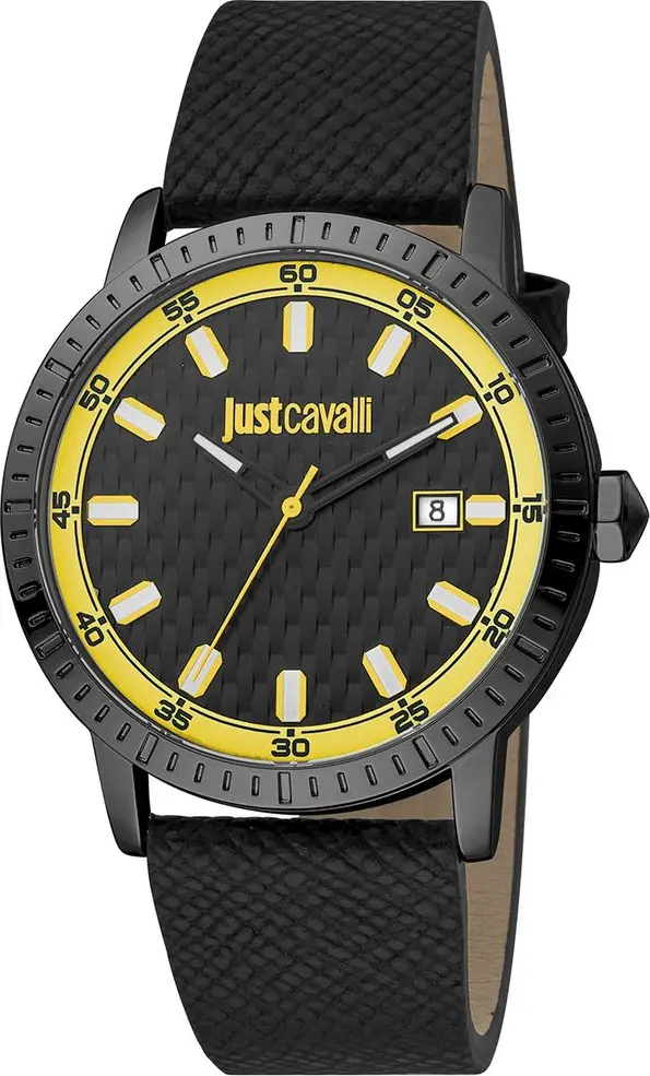 Black Leather Dress Watch