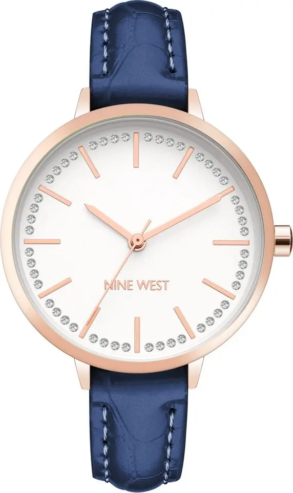 Blue Leather Dress Watch