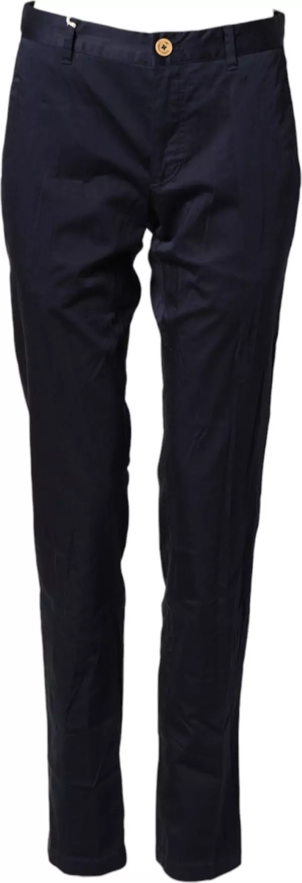 Dark Blue Cotton Skinny Men Trouser Pants