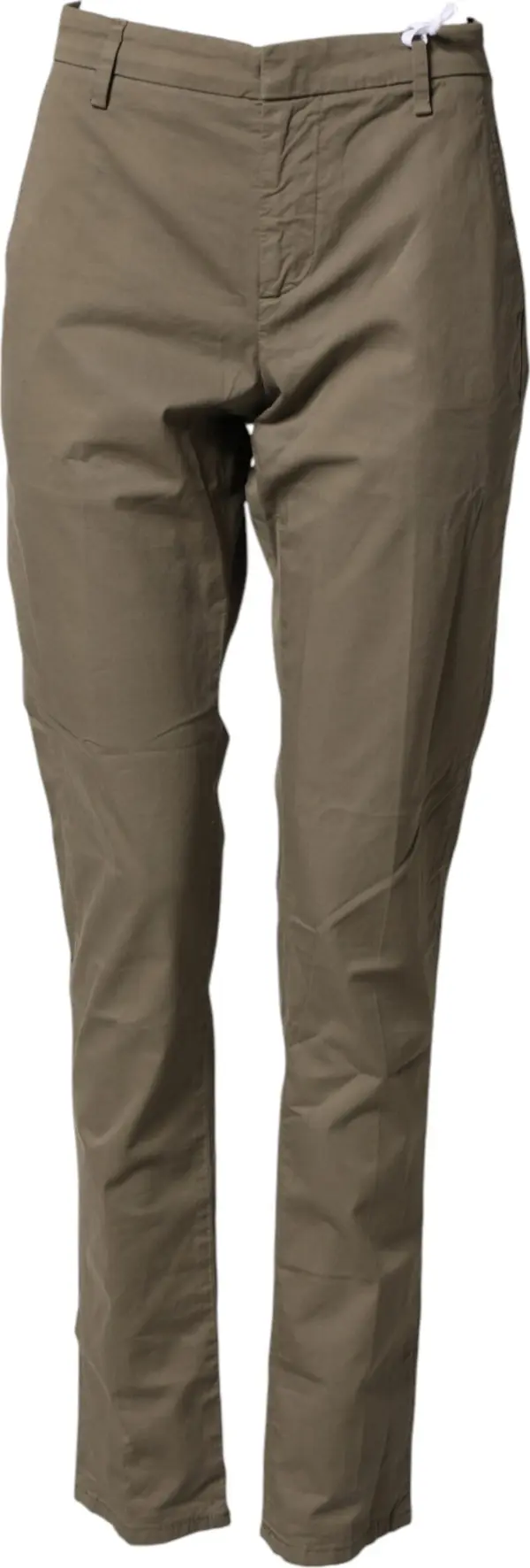 Beige Cotton Stretch Straight Chino Men Trouser Pants