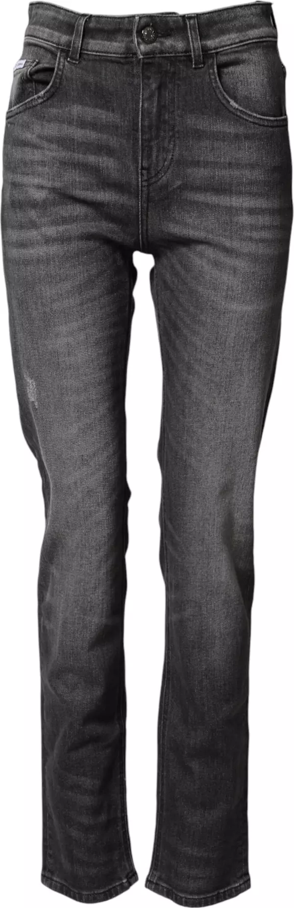 Gray High Waist Cotton Skinny Denim Jeans