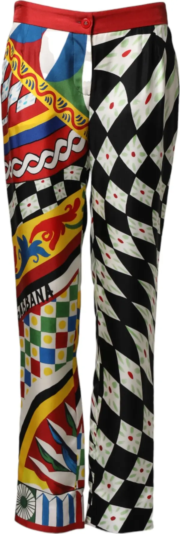 Multicolor Carretto Pattern Straight Pants