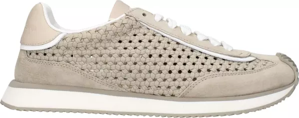 Beige Fabric Low Top Sneakers