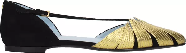 Black Leather Flat Sandals