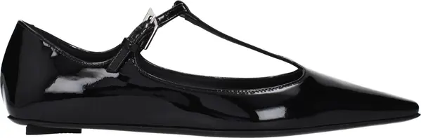 Black Leather Ballet Flats