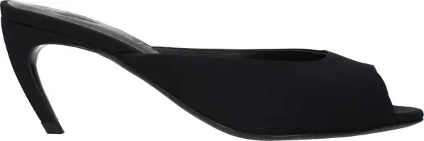 Black Fabric Flat Sandals