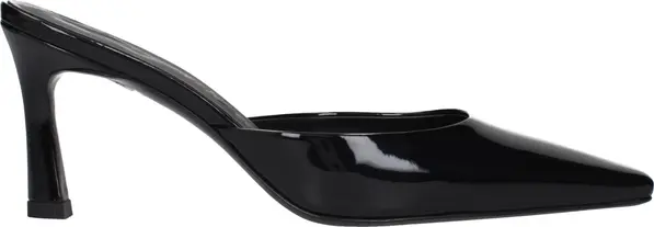 Black Leather Flat Sandals