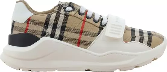 Beige Cotton Athletic Sneakers