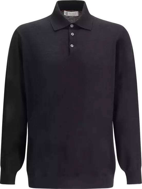 Black Cashmere Polo Shirt
