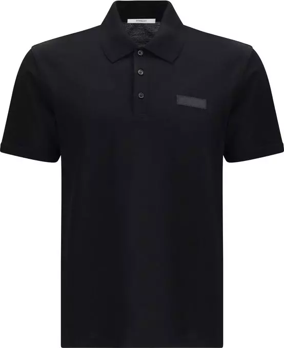 Black Cotton Polo Shirt