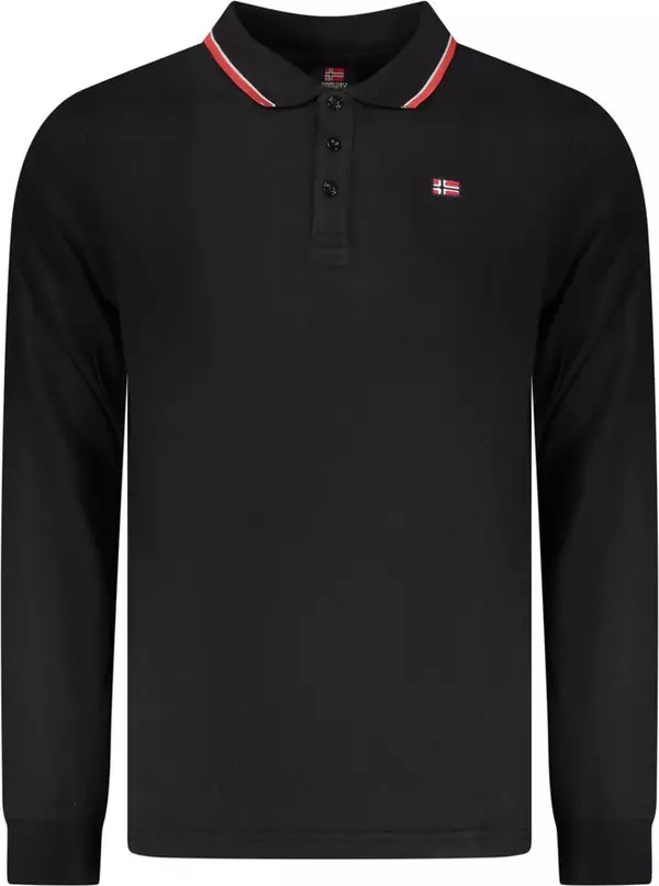 Black Cotton Men Polo Shirt
