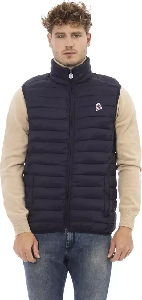 Blue Polyamide Sleveless Jacket