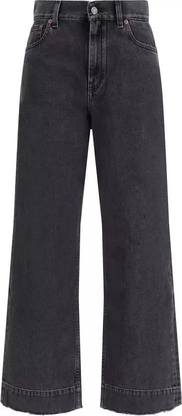 Black Cotton High-Waisted Jean