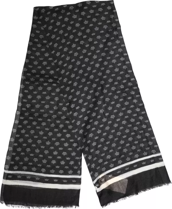 Black Crown Cashmere Neck Wrap Shawl Scarf