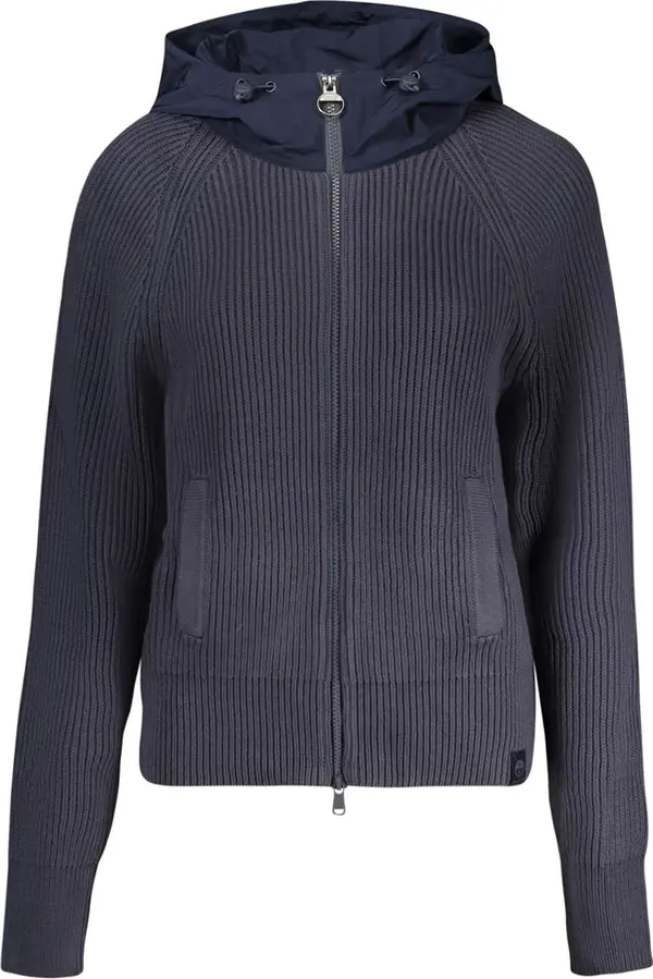 Blu Polyester Women Cardigan