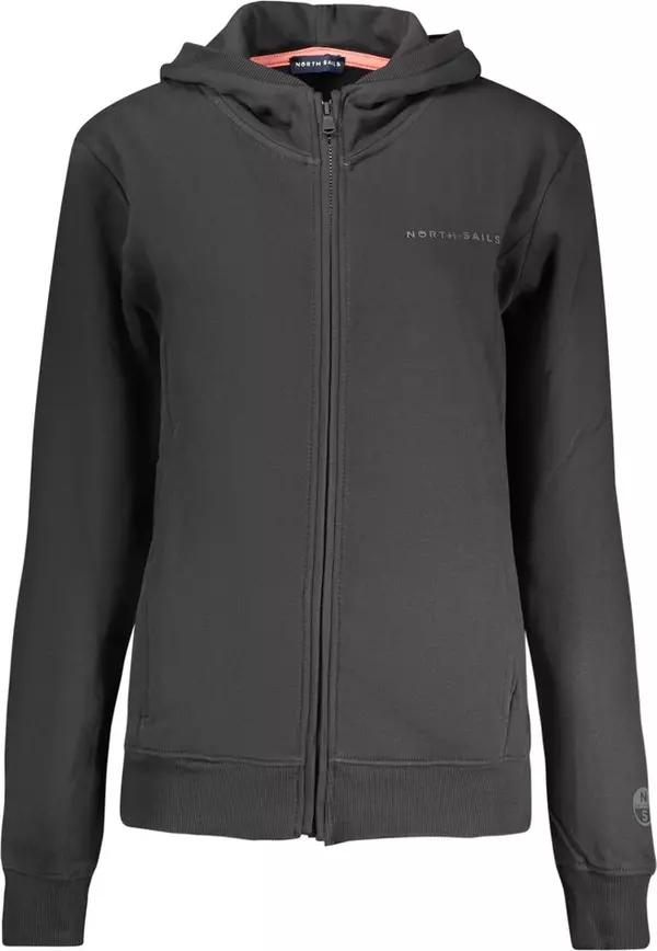 Black Cotton Women Hoodie