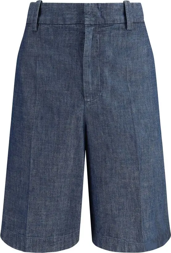 Blue Cotton Bermuda Shorts