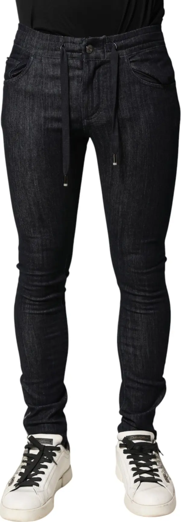 Black Cotton Stretch Skinny Denim Men Jeans