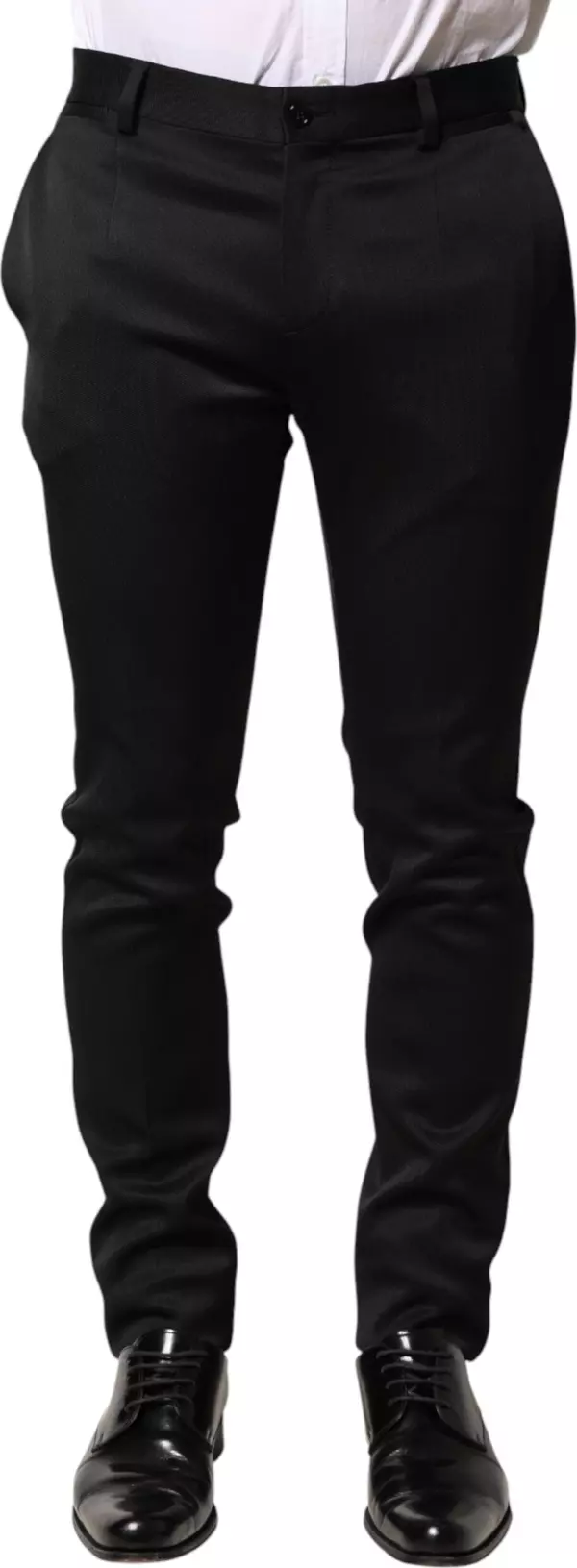 Black Viscose Dress Formal Men Trousers Pants