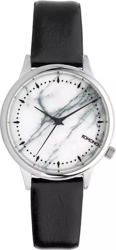 Black Leather Dress Watch