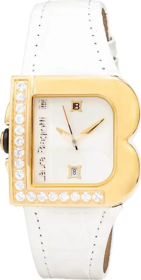 White Leather Dress Watch