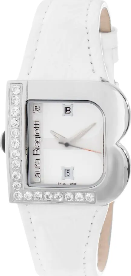 White Leather Dress Watch