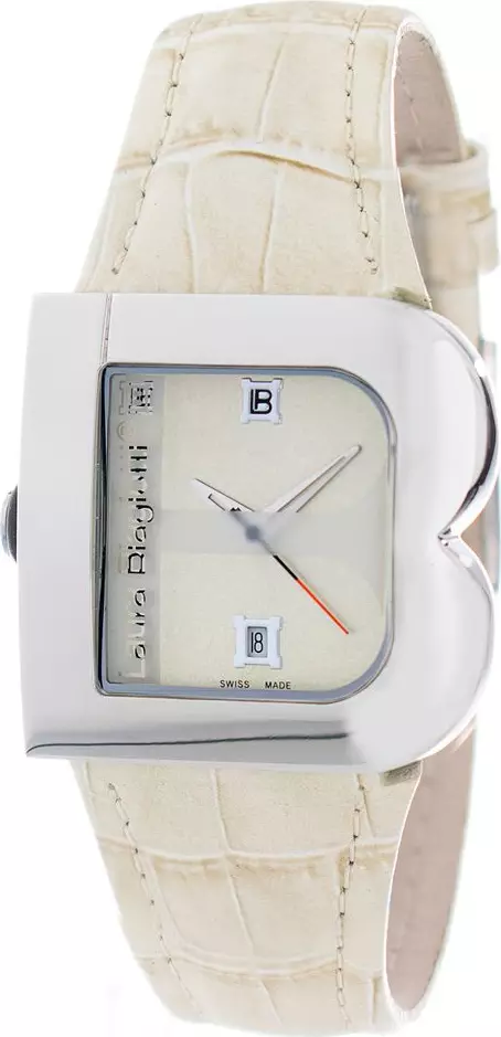 Beige Leather Dress Watch