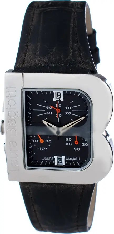 Black Leather Dress Watch