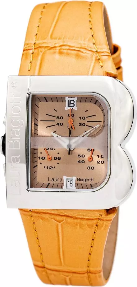 Orange Leather Dress Watch