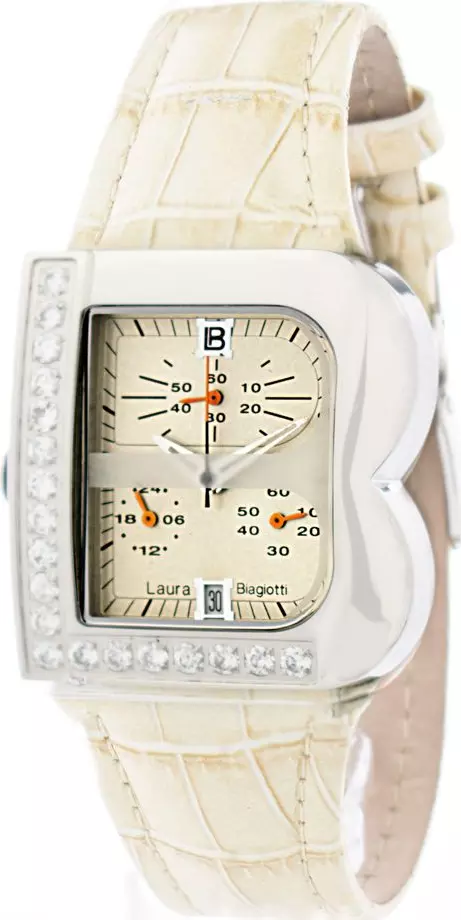 Beige Leather Dress Watch